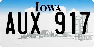 IA license plate AUX917