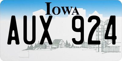 IA license plate AUX924