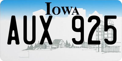 IA license plate AUX925