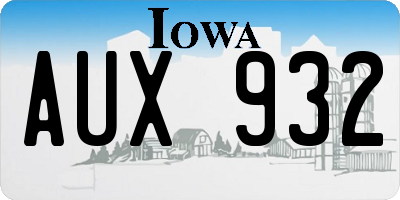 IA license plate AUX932