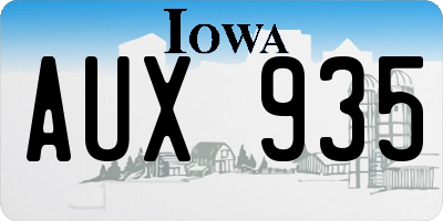 IA license plate AUX935