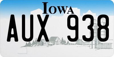 IA license plate AUX938
