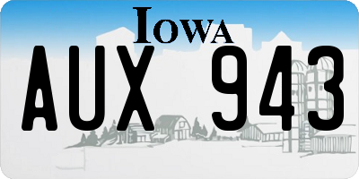 IA license plate AUX943