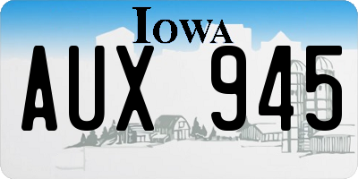 IA license plate AUX945
