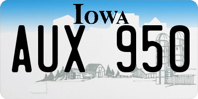 IA license plate AUX950