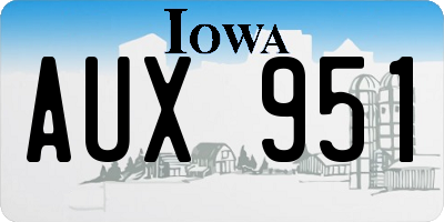 IA license plate AUX951