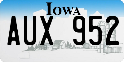 IA license plate AUX952