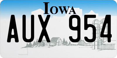 IA license plate AUX954