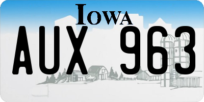 IA license plate AUX963