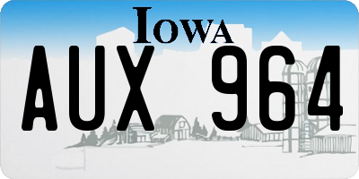 IA license plate AUX964