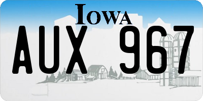 IA license plate AUX967