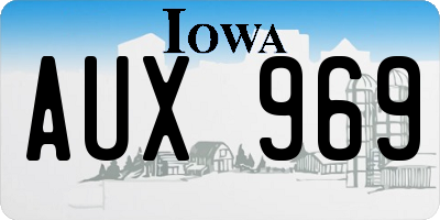IA license plate AUX969
