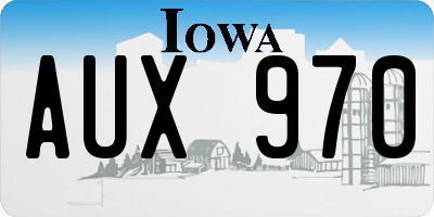 IA license plate AUX970