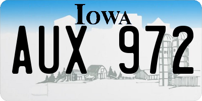 IA license plate AUX972