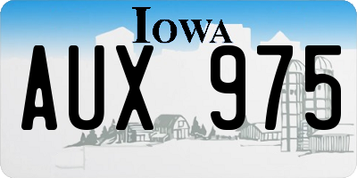 IA license plate AUX975