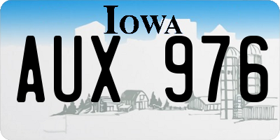 IA license plate AUX976