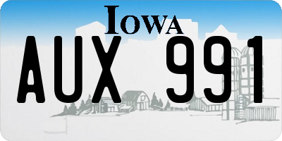 IA license plate AUX991