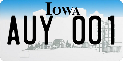 IA license plate AUY001