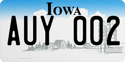 IA license plate AUY002