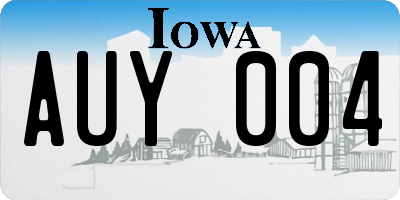 IA license plate AUY004