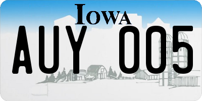 IA license plate AUY005