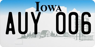 IA license plate AUY006