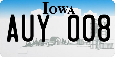 IA license plate AUY008