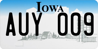 IA license plate AUY009