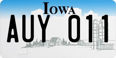 IA license plate AUY011