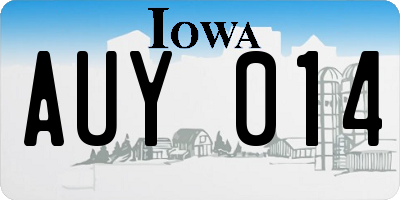 IA license plate AUY014