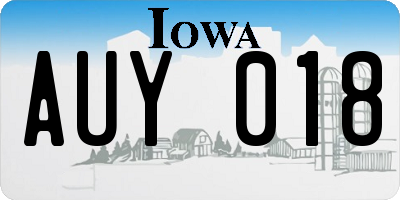 IA license plate AUY018
