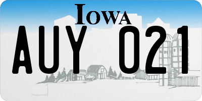 IA license plate AUY021