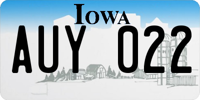 IA license plate AUY022