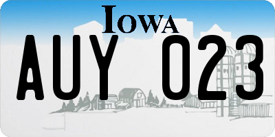 IA license plate AUY023