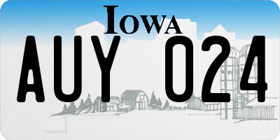 IA license plate AUY024