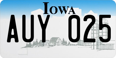 IA license plate AUY025