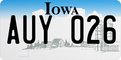 IA license plate AUY026