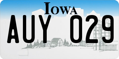 IA license plate AUY029