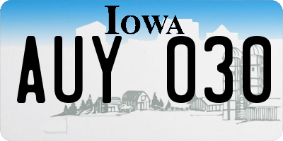 IA license plate AUY030