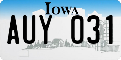 IA license plate AUY031