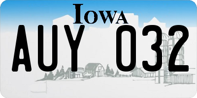 IA license plate AUY032