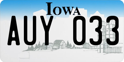 IA license plate AUY033