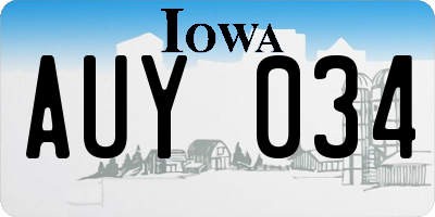 IA license plate AUY034