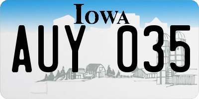 IA license plate AUY035
