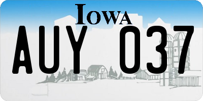 IA license plate AUY037