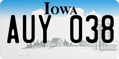 IA license plate AUY038