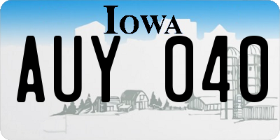IA license plate AUY040