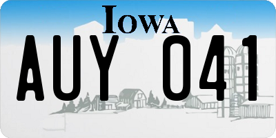 IA license plate AUY041