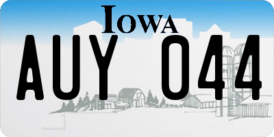 IA license plate AUY044