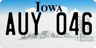 IA license plate AUY046